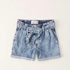 Abercrombie Girls high rise paperbag waist shorts